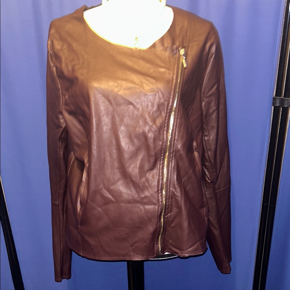 Women's Cranberry Faux Leather Jacket